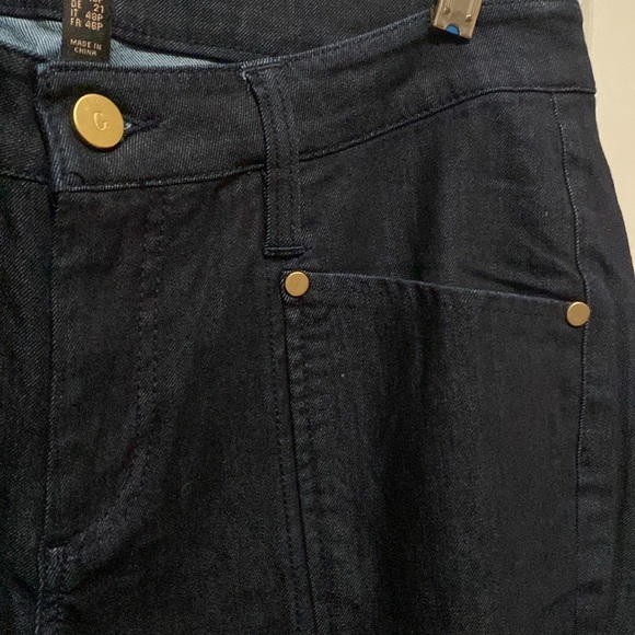 G.I.L.I. Wide Split Leg Denim Pants Jeans Womens 12P stretch Comfort Western - Picture 5 of 15